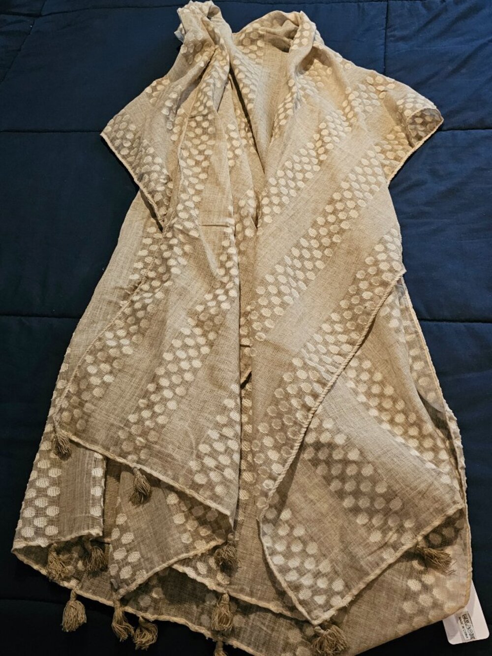 Beige Short Sleeve Wrap, One Size